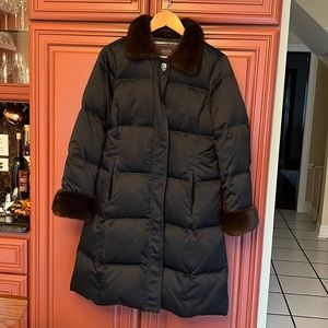 Fur collar and cuffs, down puffer